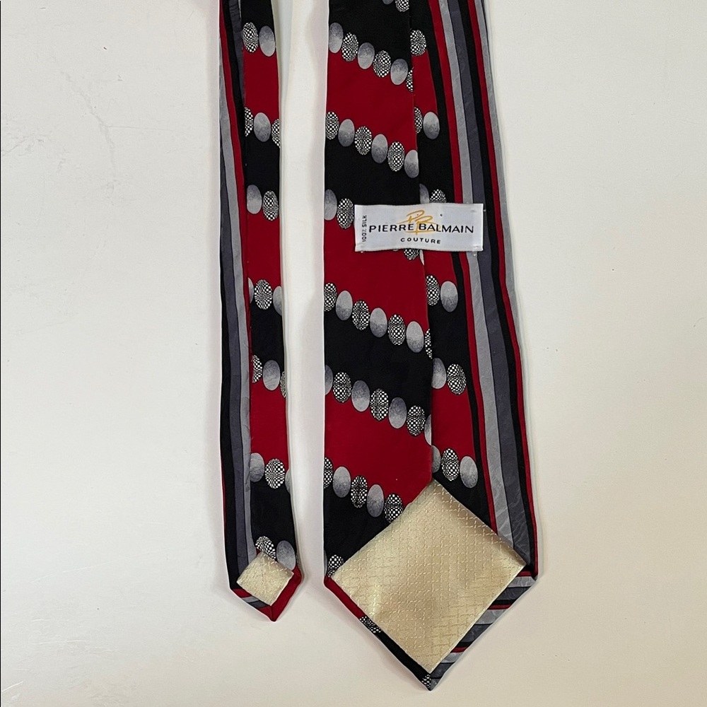 Balmain Red and Black Polka Dot Tie VINTAGE